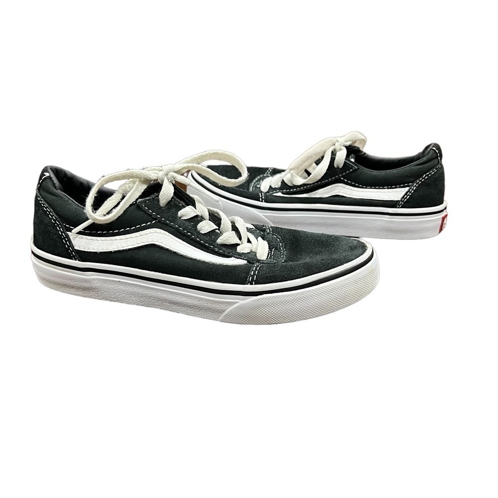 Vans Black Suede Canvas Old Skool Skater Shoe Sneakers Size 1 Kids